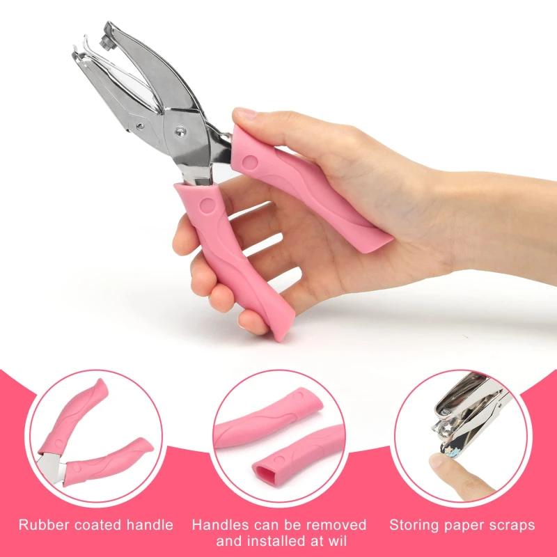 1pc Cute Metal Handheld Paper Punch Scrapbooking Clothes Single Hole Punches Star Heart Circle Hole Diy Craft Shape Cutter