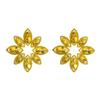 Women's Study Earring Exaggerated Alloy Glass Crystal Flower Earrings Needle Premium Earrings