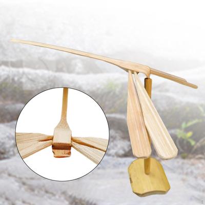 Flying Helicopter Toy DIY Desk Ornament Educational Bamboo Dragonfly Hand Rub Toys for Park,
