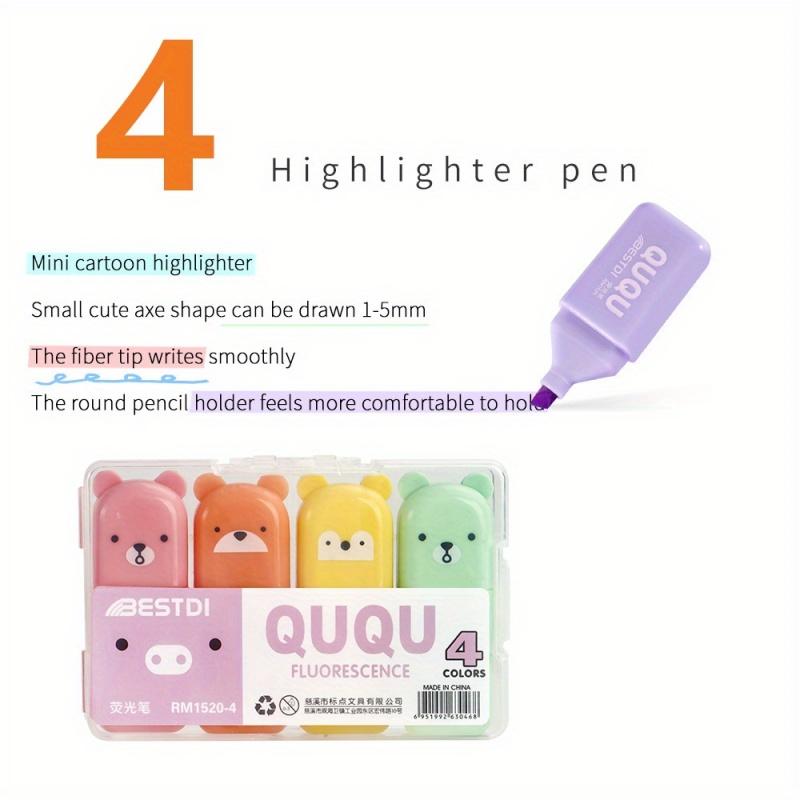 

4/5/6 Color Set Punctuation Mini Fluorescent Pen Eye Protection Macaron Doodle Pen Stroke Special Marking Highlighter Permanent