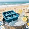 Silicone Ice Cube Mold Shark Shape 4-Grid Flexible Non-Stick Ice Tray for Whiskey Cocktails Juices BPA-Free Dishwasher Safe Multi-Purpose Mold