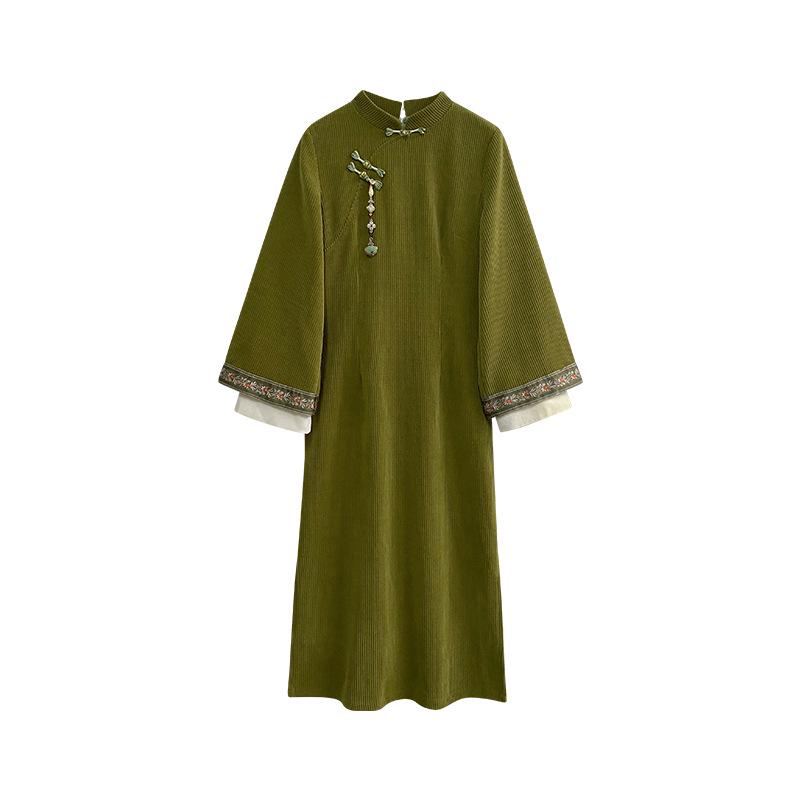 

Осенний женский костюм-двойка в китайском стиле «Чонсам» - сезонный выпуск XL