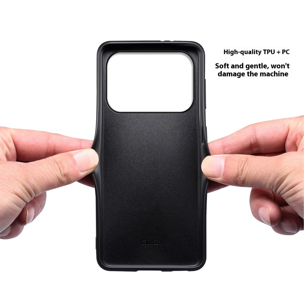 For iPhone 17 Pro Case Calf Texture Leather + PC + TPU Phone Cover