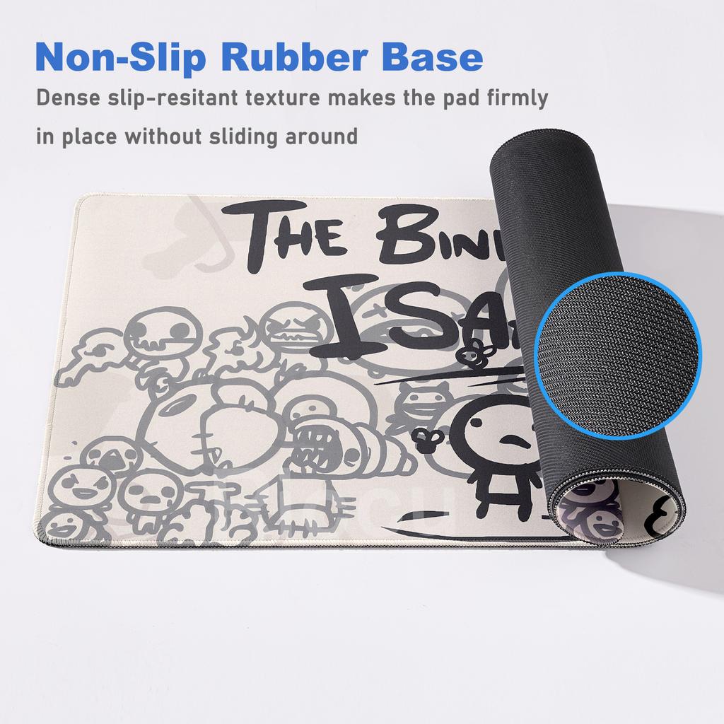 Anime The Binding Of Isaac Mauspads Spiel Tastatur Verriegelte Kanten Mauspads Computerzubehör Rutschfeste Schreibtischunterlagen PC Schrank Mauspads
