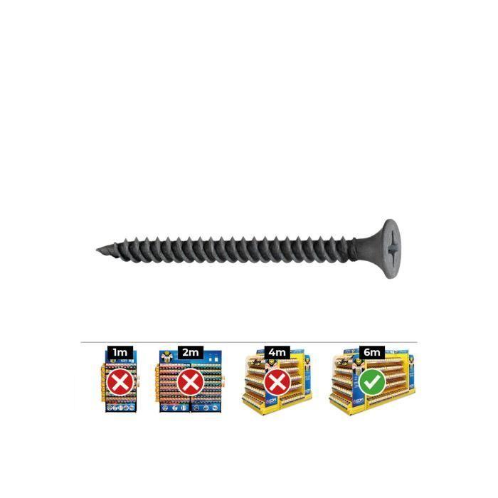 Vis de fixation pour placoplatre en métal - GENERIQUE - Boite de 1.000pcs - Ssf 3.5 X 25 Phosphaté