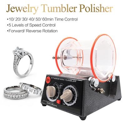 Jewelry Tumbler Polisher 3KG 6.6Lb Mini Rotary Barrel Polishing Machine Bidirectional Rotation