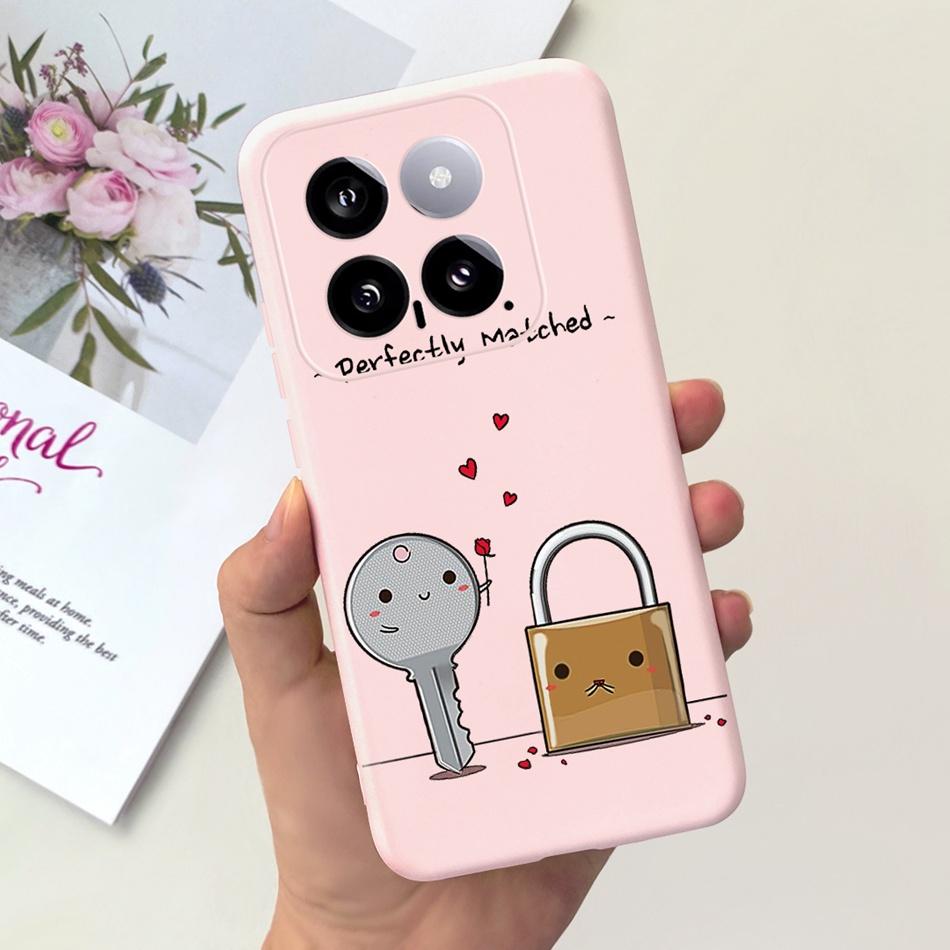 For Xiaomi 14 Phone Case Xiaomi Mi 14 5G Mi14 2024 Cute Cat Cartoon Jelly Silicon Soft Protective Back Cover