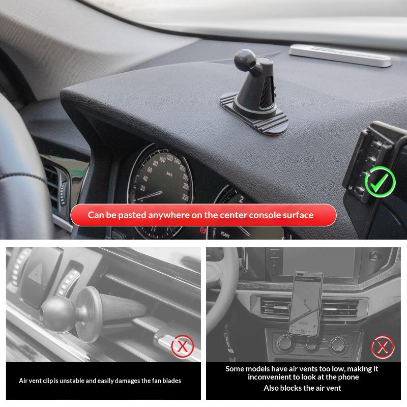 Car Phone Holder Base 360 Degree Rotation Tool Free Install Adhesive Ball Head Mount for Car All Scene Driving Use