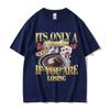 Zwycięzcy Nigdy Się Nie Poddają Zabawny Meme Hazardowy Koszulka Unisex Vintage Wysoka Jakość Moda Damskie Koszulki Casual Bawełniana Oversize Koszulka