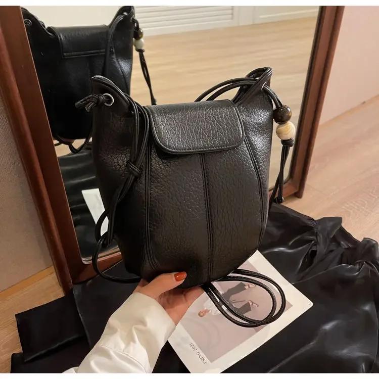 Women's Leather Crossbody Bag All Shoulder Bag First Layer Cowhide Candy Color Fashion Mobile Phone Bag New