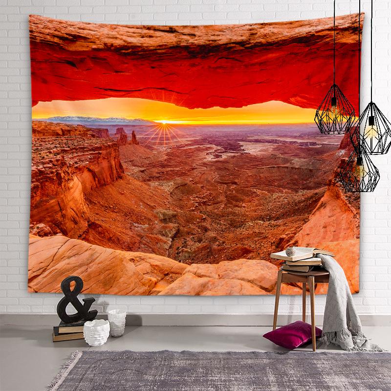 Natural Beauty Tapestry Winter Autumn Mountains River Wall Art Tapestry Dormitory Room Aesthetic Decor Bedroom Home Decor