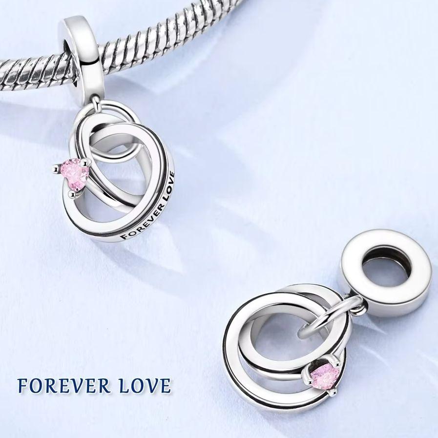 Silver 925 Charm Wedding Ring Pendant Fover Love Fit Original Bracelet Diy Woman Jewelry Gift