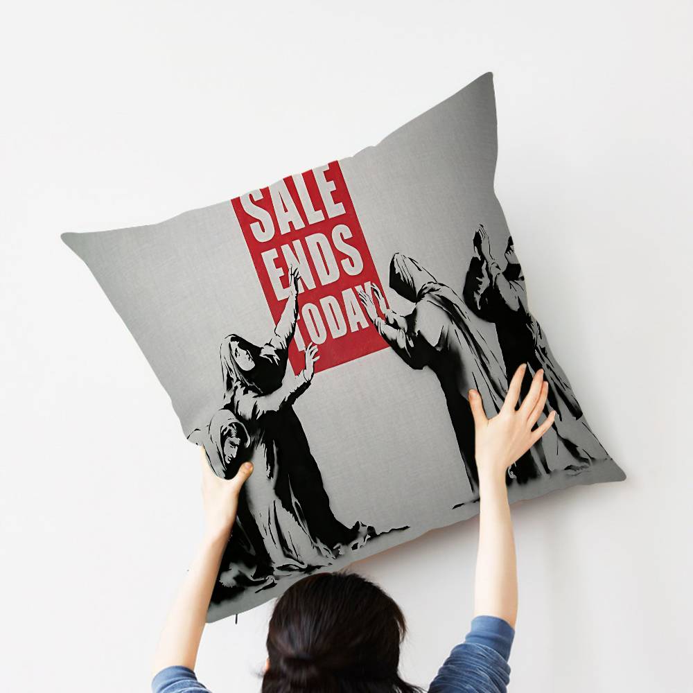 Artist B-Banksy Cushion Cover Pillow Cover Decor Pillowcase Printed Cushion Case for Couch