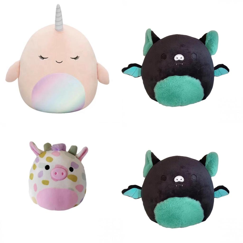 Soft And Cute Plush Animal Pillow Toy For Birthday Gift Banana Polka Dot Pig Glitter Bat Green Bat Unicorn Whale Blue Camouflage Shark 20cm Height
