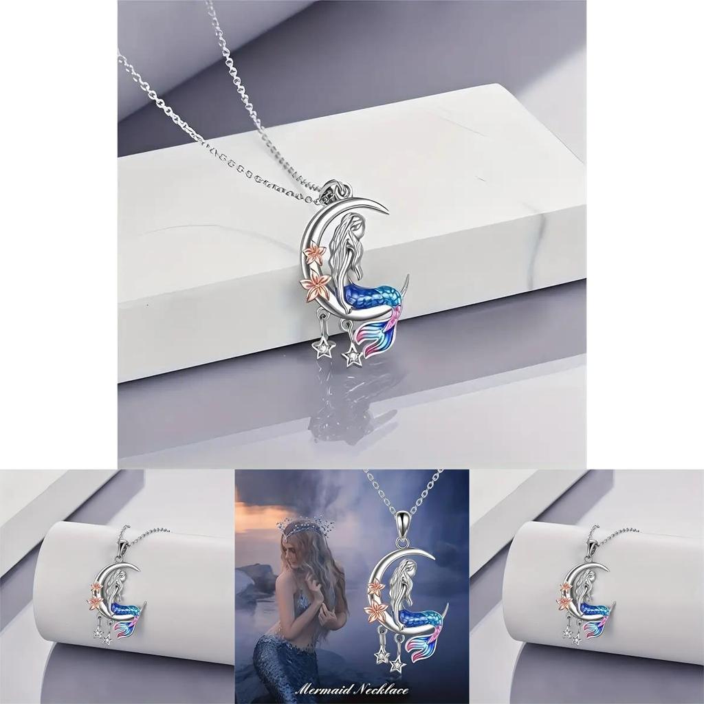 Eye-catching Multicolor Mermaid Star Necklace For Women Trendy Alloy Jewelry Gift