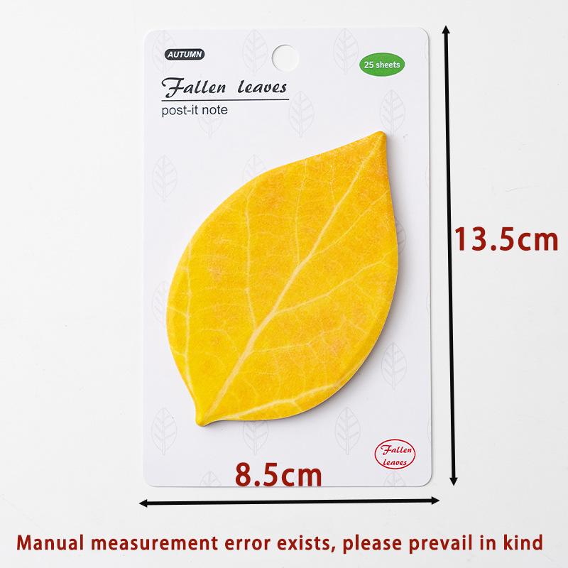 25 Sheets/book Leaf Sticky Notes Stickers Leaf Sticky Notes DIY Decoration Plant Green Sticky Notes Leaf Stickers