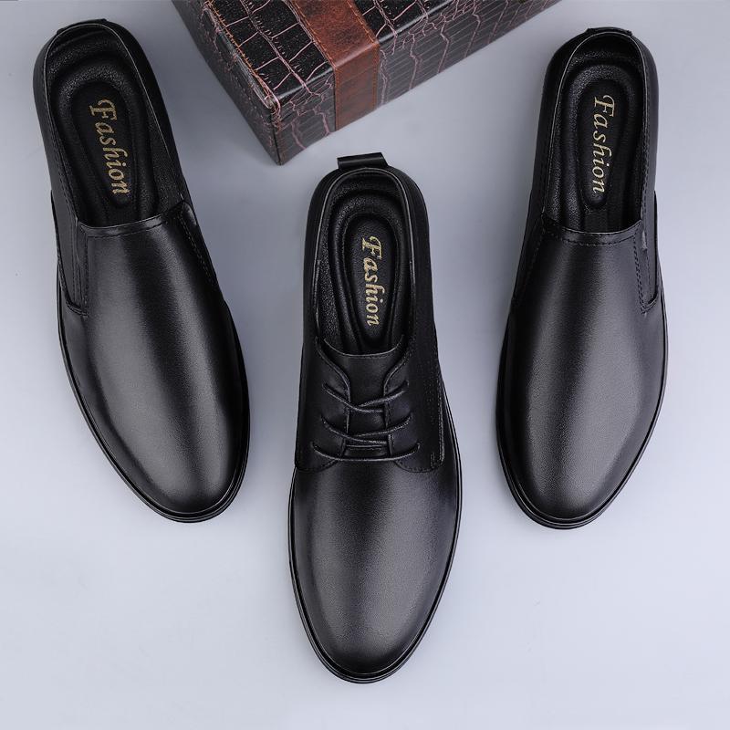 Cheap Leather Shoes Men's Business Dress Shoes Laceup Pointed Toe