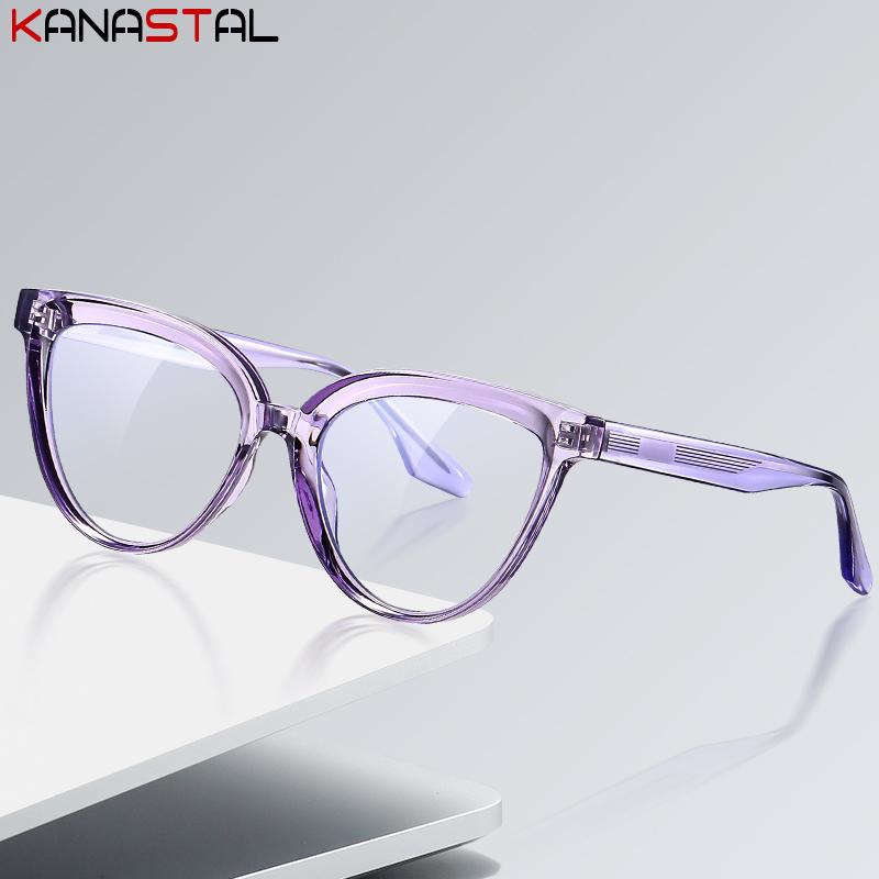 Women Cat Eye Reading Glasses Prescription CR39 Optical Lenses Myopia Eyewear Blue Light Blocking Computer TR90 Eyeglasses Frame