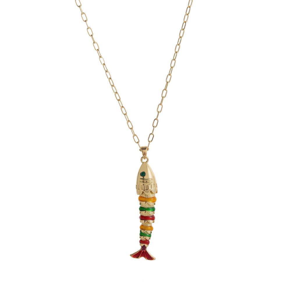 Goldfish Nylon Rope Necklace Marine Organism Charms Ocean Series Necklace Girls