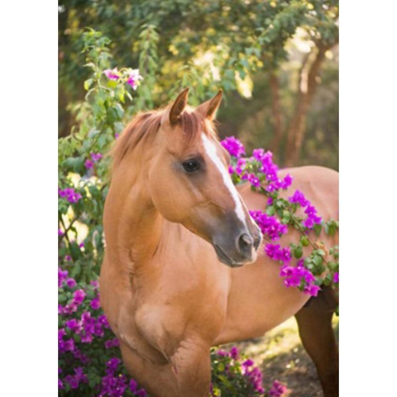 Yeni 5D DIY Manzara Elmas Boyama At Elmas Nakış Hayvan Çapraz Dikiş Tam Yuvarlak Matkap Ev Dekor Manuel Hediye