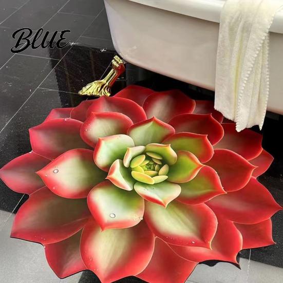Three-dimensional Design Rug Pattern Area Realistic Absorbent Floor Mat 3D Flower Carpet Non-Slip Decorative