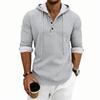 Men's Daily Loose Casual Retro Hooded Henley Long Sleeve T-shirt