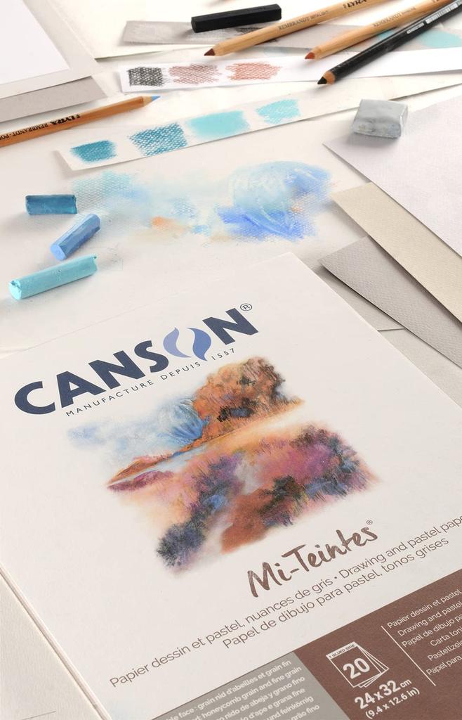 Maruman Canson Mi-Tanto Colored Drawing Paper Pad, Gray Tone, 4-Color Assortment, 24 x 32 cm, C31032P003