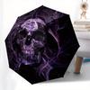 Purple Skull Fractal Art Print  Unique Wall Decor for Your Home or Office Umbrella, Portable 3 Fold Compact Umbrella for Men & Women,S288