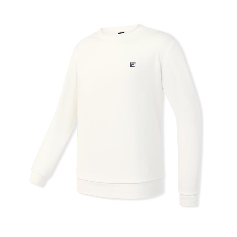 

FILA Fleece Lined Warm Fashion Classic Simple Retro Sports Casual Tennis Style Comfortable Loose Pullover Crewneck Sweatshirt A11M613205FWT 2XL