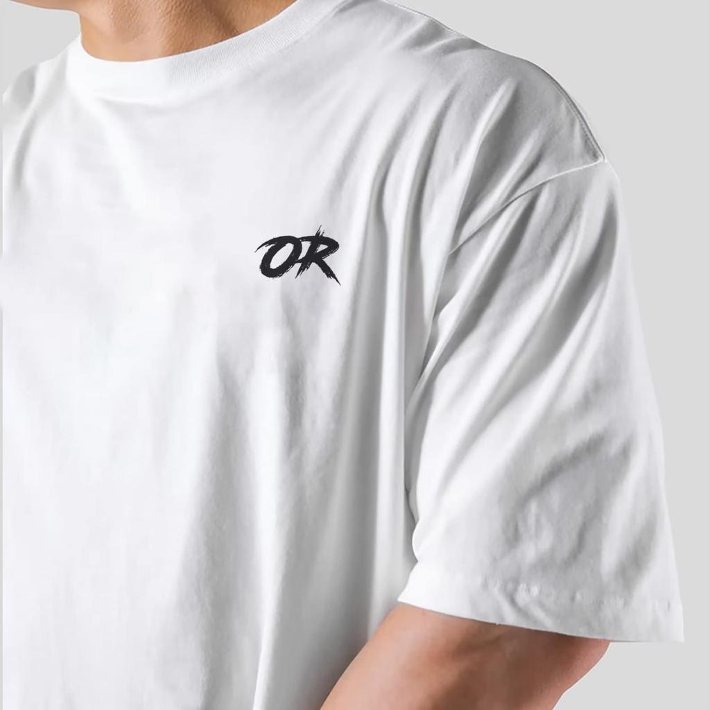 OROLN Gym Short Solid for Strength Training and Strength Training T-Shirt, Men's, Oversized, Sleeve, Stretch, Breathable, Sweat-Wicking, Color, (White
