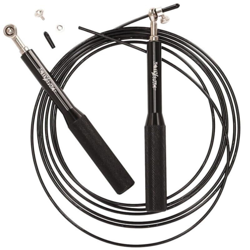 Pro Fitness Aluminum Skipping Rope With Bearings - Black S04