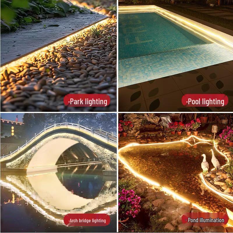 Outdoor Waterproof IP68 COB Silicone Strip Light for Pool, Landscape & Aquarium Lighting