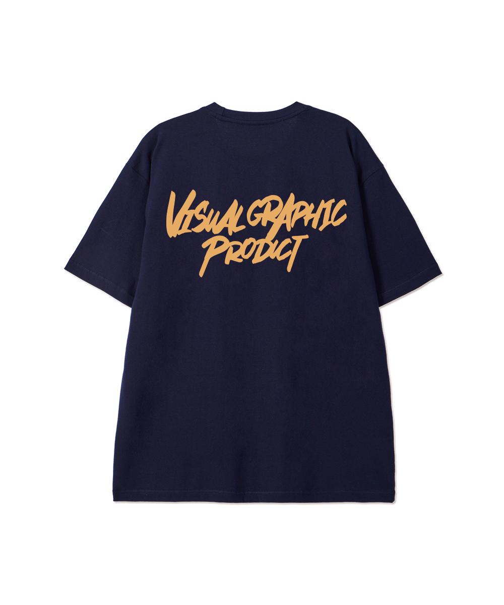 Biel Graffiti Logo Short Sleeve T-Shirt Navy Mustard L