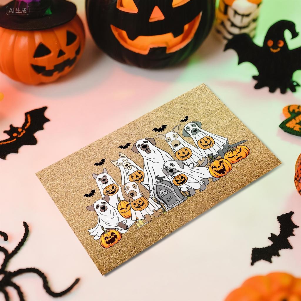 Halloween Bath Blanket Pumpkin T Tufted Bath Mat Non-slip Bathroom Bath Blanket Front Door Mat