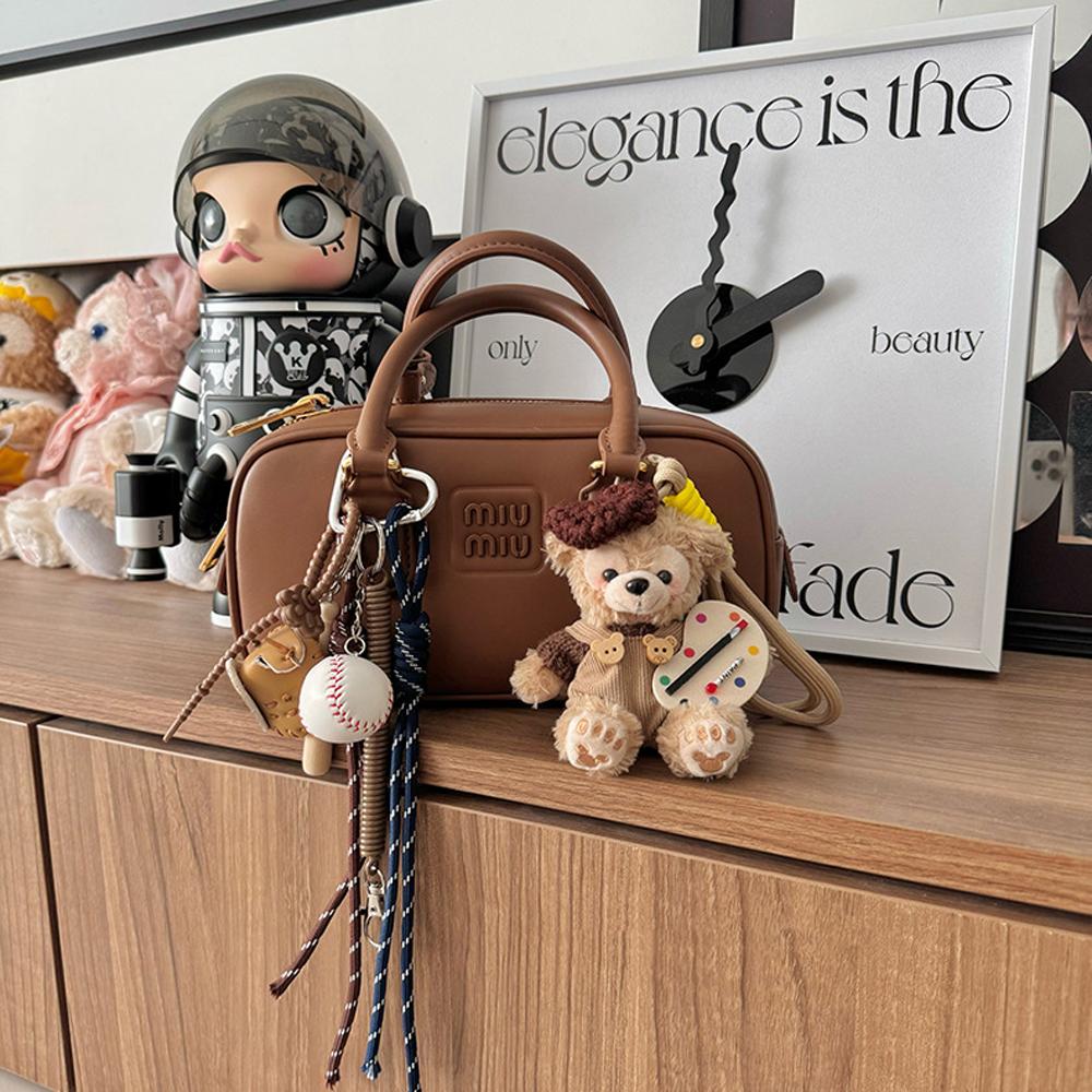 Miu style handbag decoration car keychain Car rearview mirror pendant Handcrafted DIY hanging rope decoration as a souvenir