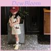 Summer Toddler Girl Cotton T Shirt Dress With Cute Dog Print For Beach Play