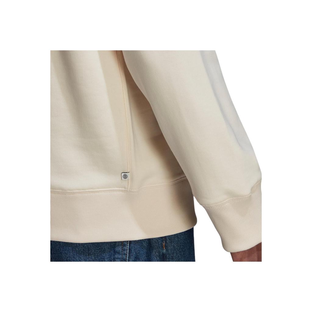 Adidas Originals Solid Color Logo Print Crew Neck Sweatshirt Men Tops White HK2939