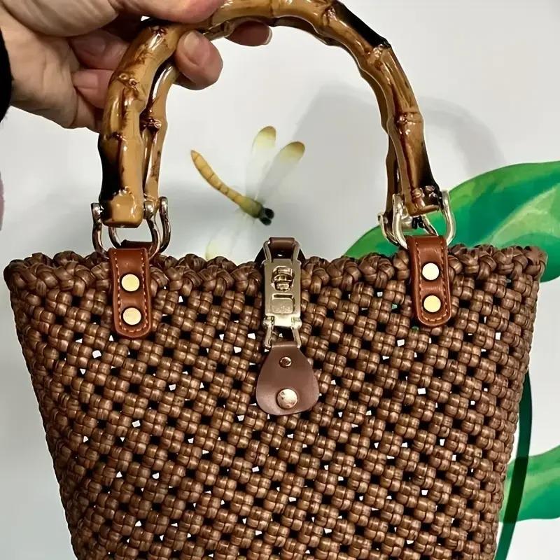 1-2pcs 2025 New Women Bag D-type Bamboo Handle DIY Handmade Handbag Handles Bag Accessories Handle Replacement