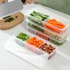 Stackable Food Storage Boxes, Airtight Vegetable/Fruit Keepers for Kitchen Prep & Refrigerator Organization