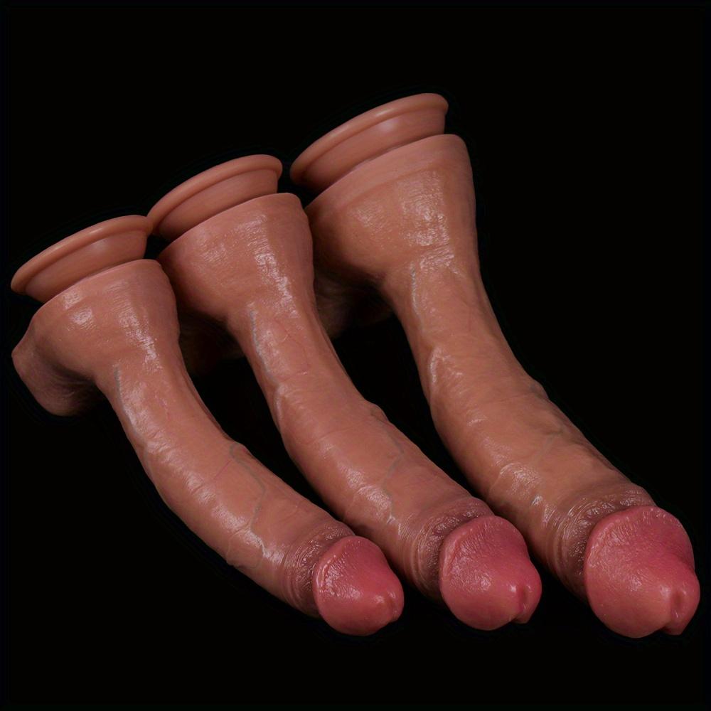LANZI TOYS New Pink 12-inch Fake Penis, Realistic Double-layer Silicone Fake Penis, Adult Silicone Sex Toy Penis, Couple Life Sex Toys
