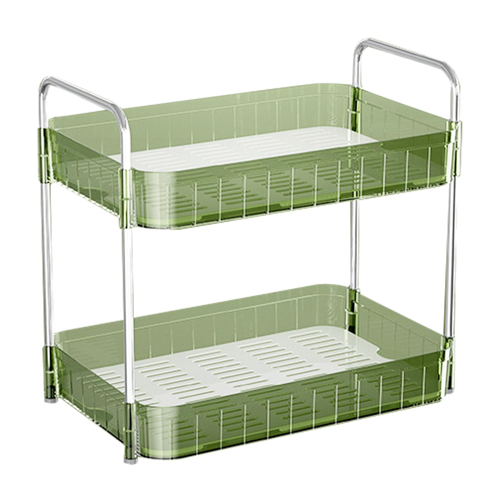 

Подставка для сушки чашек с поддоном для слива, настольная полка для хранения, органайзер для чашек для дома, кухни Double Layer зелёный