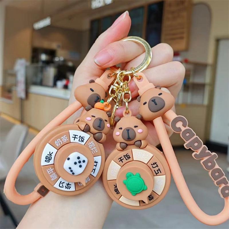 Lustig Witzig Gezeiten Spiel Panda Kapibara Plattenspieler Schlüsselanhänger Schultasche Anhänger Puppenmaschine Kinderspielzeug Geschenke