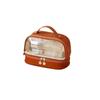 PU Double-Layer Transparent Makeup Bag - Large Capacity, Waterproof, Portable Toiletry Bag for Travel, Multi-Layer Storage