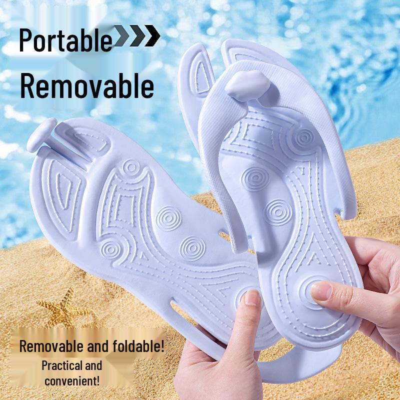 Přenosné protiskluzové skládací cestovní žabky na pláž, do hotelu a do sprchy