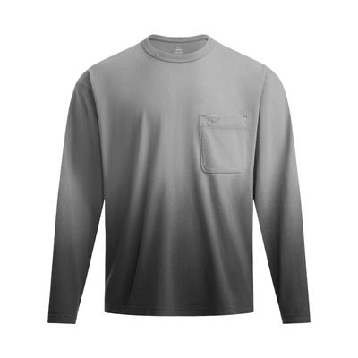 Sweter z dekoltem okrągłym, dzianinowy, z długim rękawem, z efektem sprania, męskie bluzki, Szary nosorożec 1389364-025