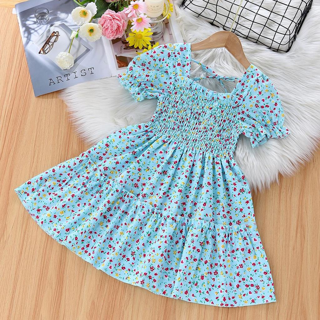 Girls' Summer Dress New Baby Bubble Sleeve Princess Dress Children's Summer Fashion Fairy Dress