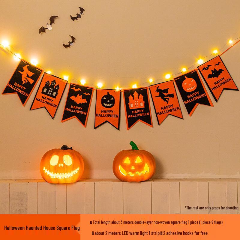 Luminous Halloween Party Pumpkin Bunting Decoration for Mall and Store Events