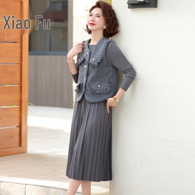 Women s Elegant Pleated Midi Skirt 3XL