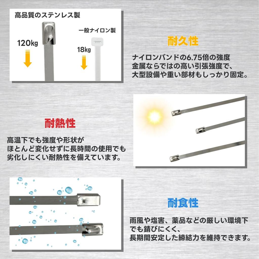 Stainless Steel Cable Tie Tightens and Cuts Cable Fits Cable Wiring Metal Ties Gun, Ties, One-Handed Operation, 4.5-12mm Ties, Repair,