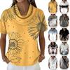 Dames Casual En Modieuze Ronde Hals Korte Mouwen Geprinte Top Trui